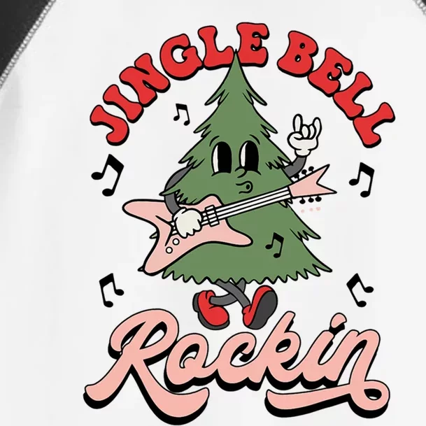 Jingle Bell Rockin Groovy Retro Christmas Xmas Tree Gift Toddler Fine Jersey T-Shirt