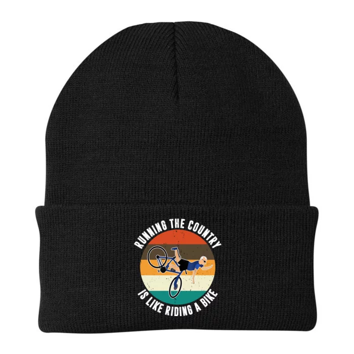 Joe Biden Running The Country Is Like Riding A Bike Knit Cap Winter Beanie