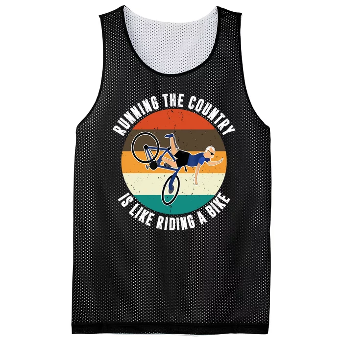 Joe Biden Running The Country Is Like Riding A Bike Mesh Reversible Basketball Jersey Tank