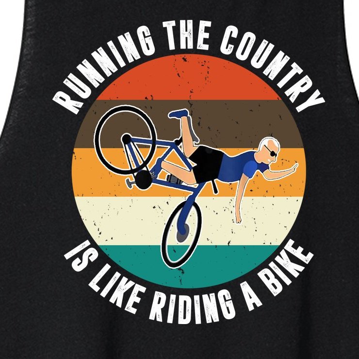 Joe Biden Running The Country Is Like Riding A Bike Women’s Racerback Cropped Tank
