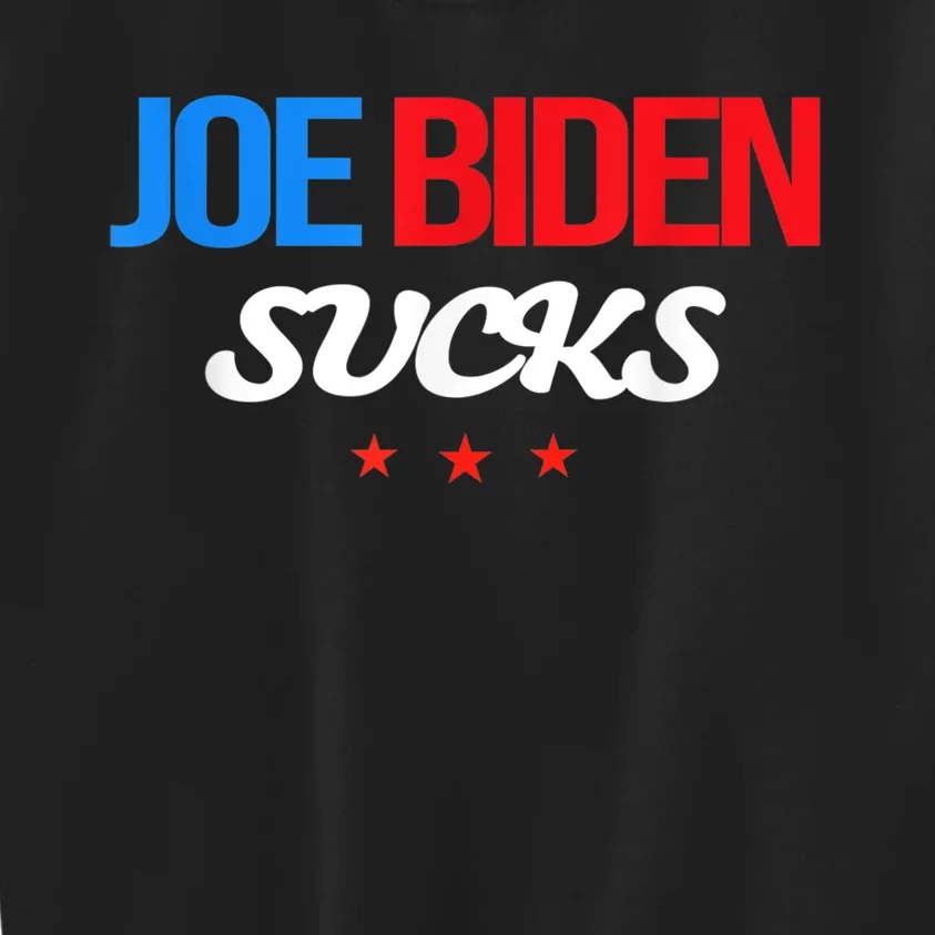 Joe Biden Sucks Funny Anti Joe Biden Kids Sweatshirt