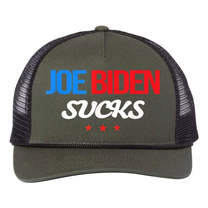 Joe Biden Sucks Funny Anti Joe Biden Retro Rope Trucker Hat Cap