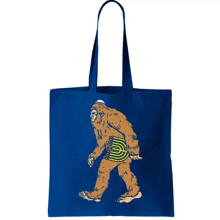 Jewish Bigfoot Sasquatch Carry Menorah Funny Hanukkah Gift Tote Bag