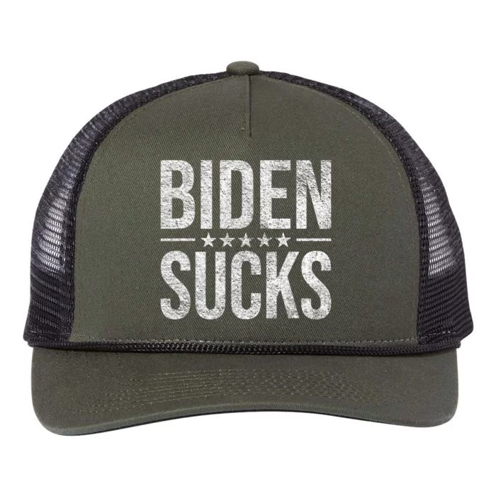 JOE BIDEN SUCKS ANTI BIDEN Biden Suck Retro Rope Trucker Hat Cap