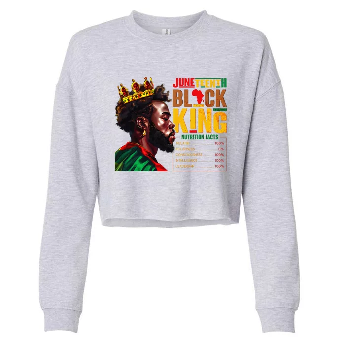 Juneteenth Black S King 1865 African Nutritional Facts Cropped Pullover Crew