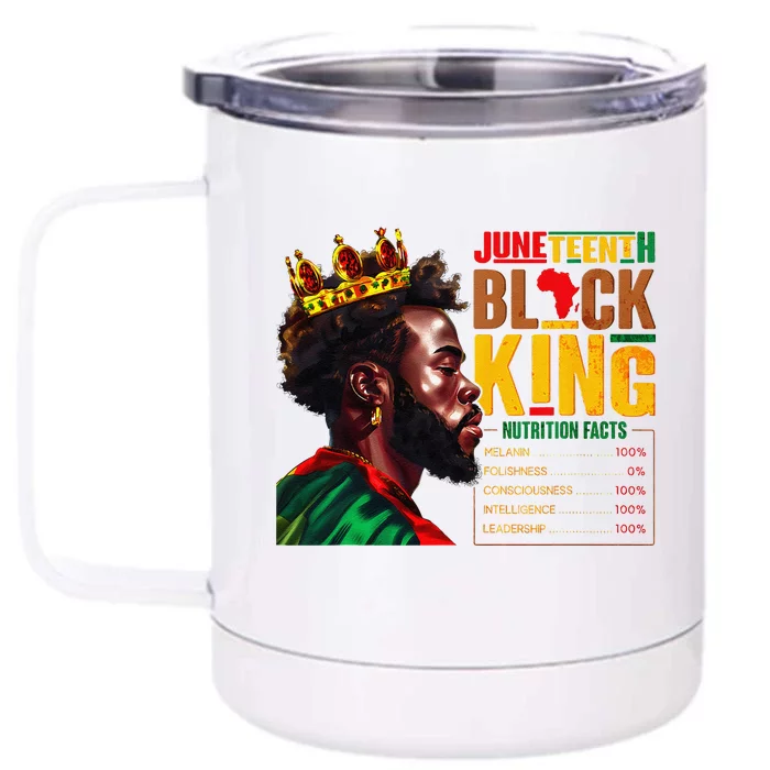 Juneteenth Black S King 1865 African Nutritional Facts Front & Back 12oz Stainless Steel Tumbler Cup