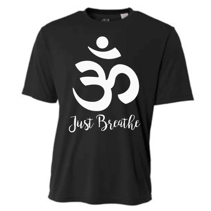 Just Breathe Spiritual Yoga Symbol Namaste Cooling Performance Crew T-Shirt