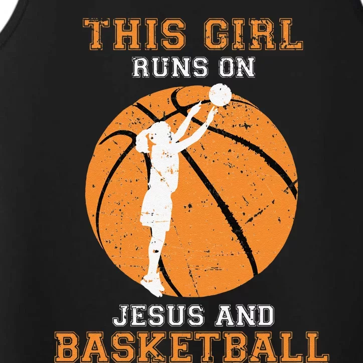 Jesus Basketball Sayings Christian Giftsn Girls Graphic Performance Tank