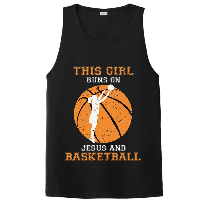 Jesus Basketball Sayings Christian Giftsn Girls Graphic Performance Tank