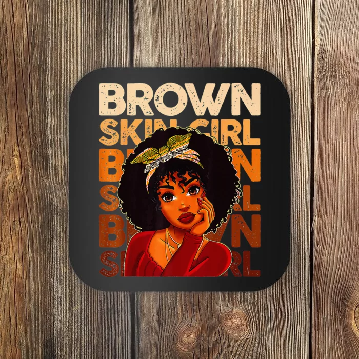 Juneteenth Brown Skin African Woman Black History Month Coaster