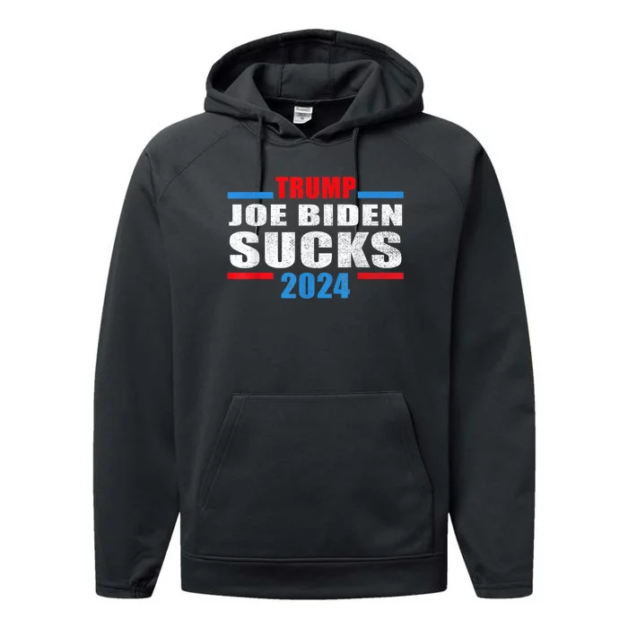 Joe Biden Sucks Funny AntiBiden Election ProTrump 2024 Performance Fleece Hoodie