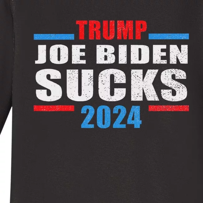 Joe Biden Sucks Pro Trump 2024 Baby Long Sleeve Bodysuit