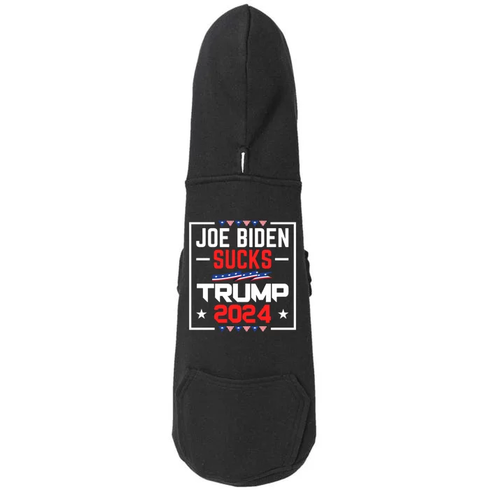 Joe Biden Sucks Trump 2024 For President Political Election Doggie 3-End Fleece Hoodie