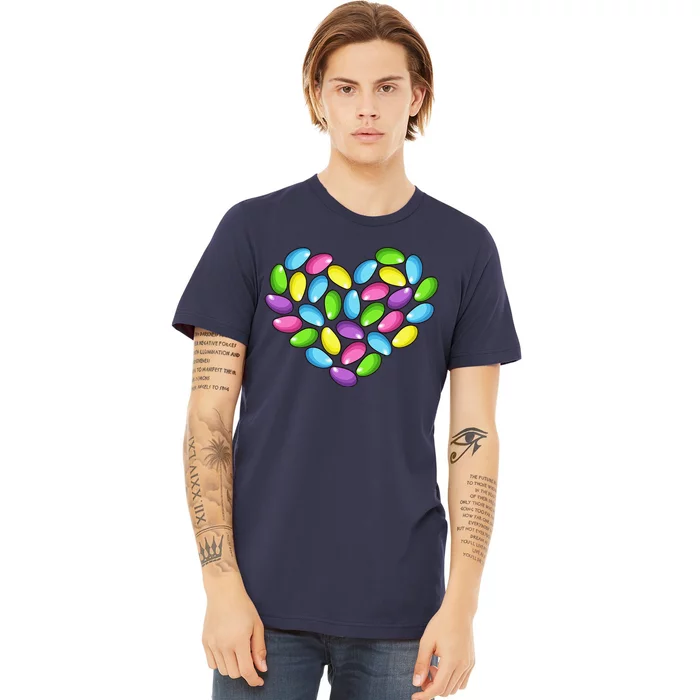 Jelly Bean Spring Easter Candy Heart Shaped Pastel Gift Premium T-Shirt