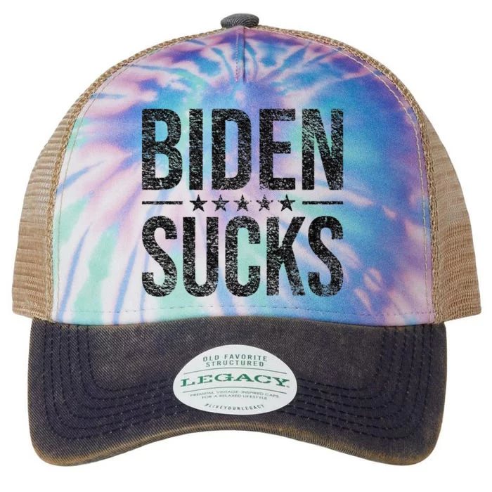 JOE BIDEN SUCKS ANTI BIDEN Legacy Tie Dye Trucker Hat