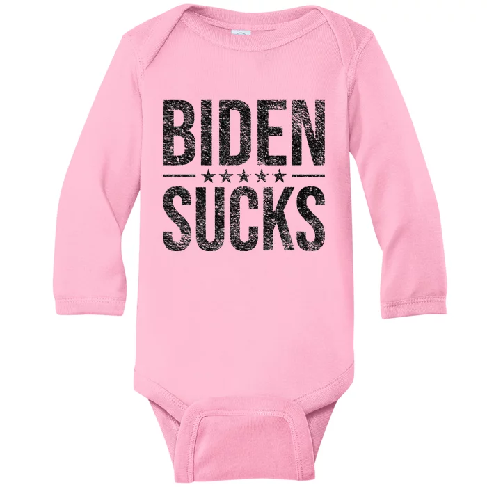 JOE BIDEN SUCKS ANTI BIDEN Baby Long Sleeve Bodysuit