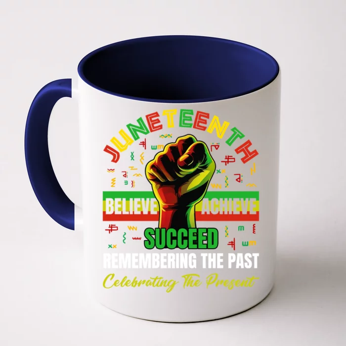 Junenth Believe Succeed Remembering The Past Affrican Gift Front & Back Coffee Mug