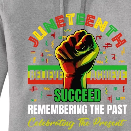 Junenth Believe Succeed Remembering The Past Affrican Gift Women's Pullover Hoodie