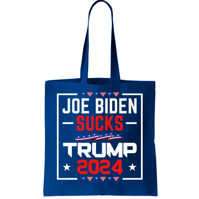 Joe Biden Sucks Trump 2024 For President Political Tote Bag