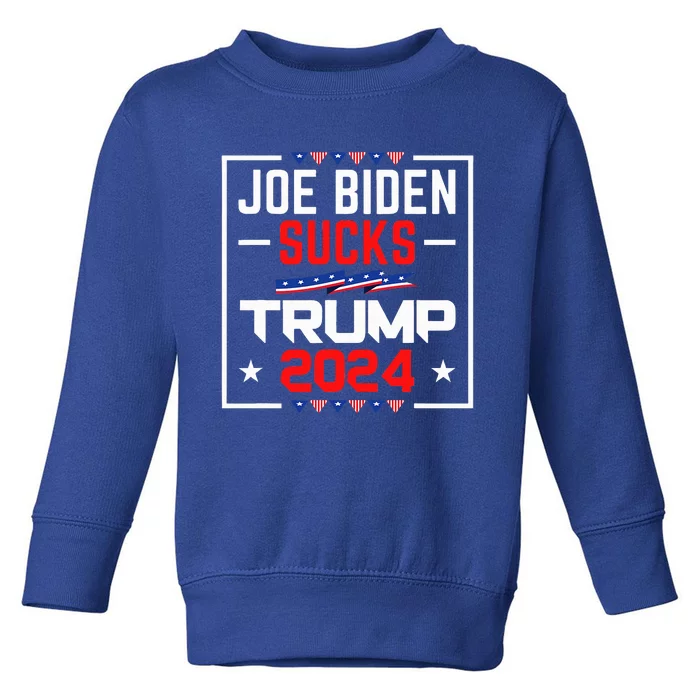 Joe Biden Sucks Trump 2024 For President Political Toddler Sweatshirt