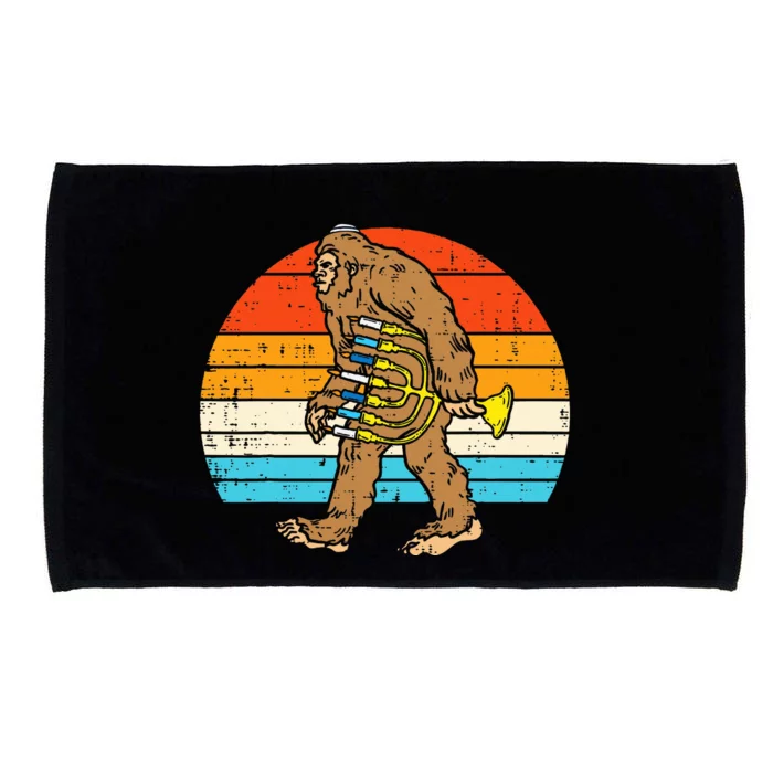 Jewish Bigfoot Sasquatch Menorah Hanukkah Chanukah PJs Microfiber Hand Towel