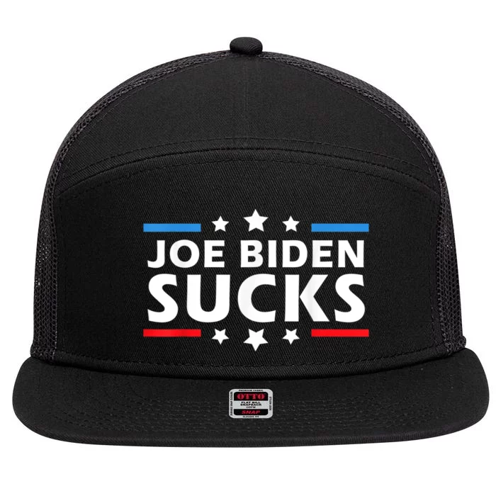 Joe Biden Sucks, Anti Biden 7 Panel Mesh Trucker Snapback Hat