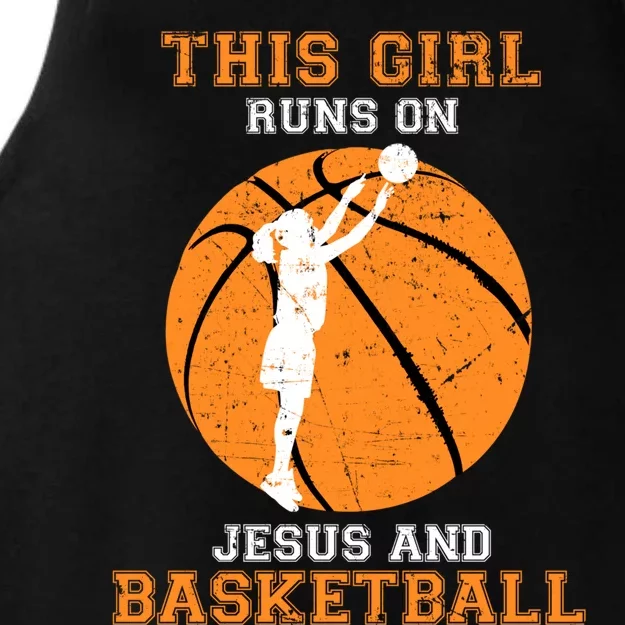 Jesus Basketball Sayings Christian Gifts Teen Girl Graphic Ladies Tri-Blend Wicking Tank