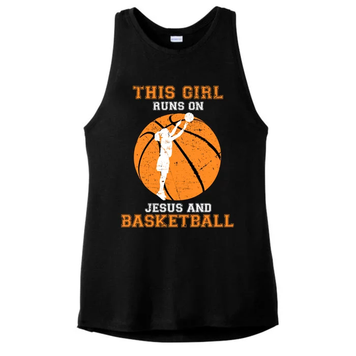 Jesus Basketball Sayings Christian Gifts Teen Girl Graphic Ladies Tri-Blend Wicking Tank