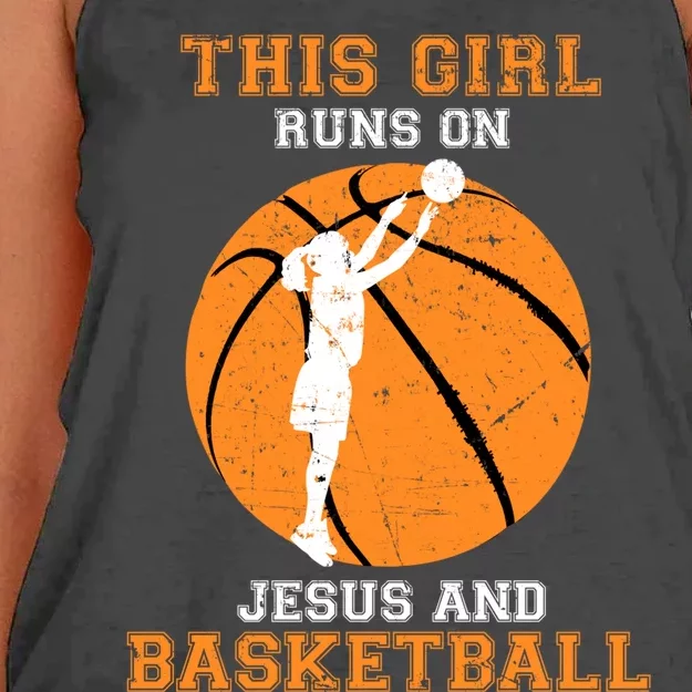 Jesus Basketball Sayings Christian Gifts Teen Girl Graphic Women's Knotted Racerback Tank