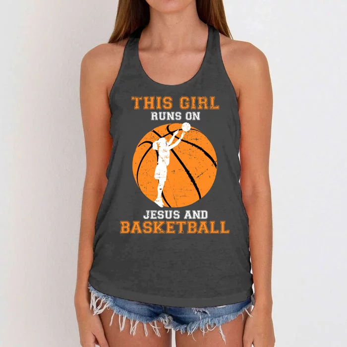 Jesus Basketball Sayings Christian Gifts Teen Girl Graphic Women's Knotted Racerback Tank