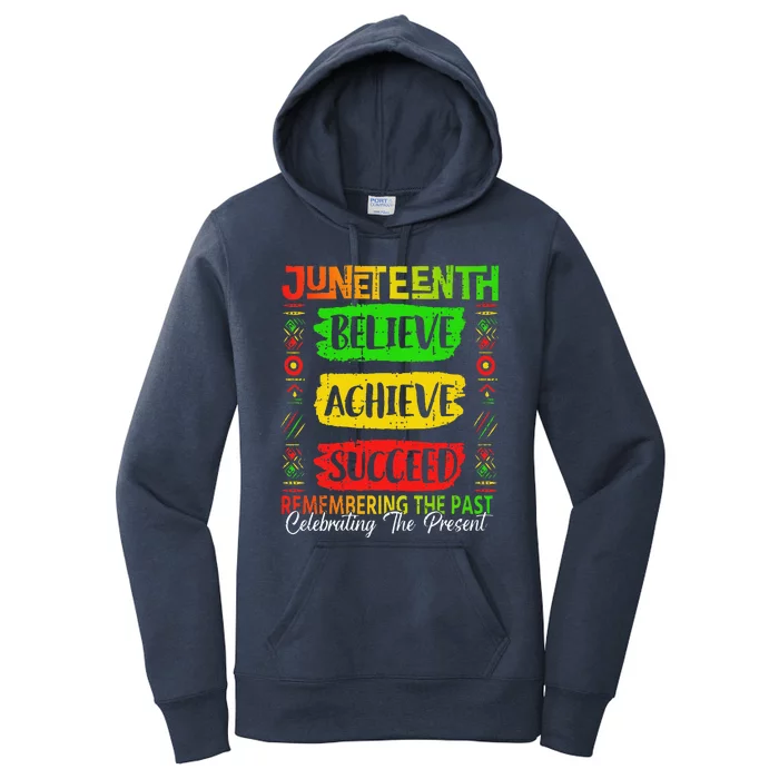 Juneteenth Believe Succeed Remembering The Past African Women's Pullover Hoodie