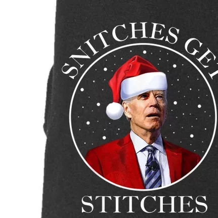 Joe Biden Snitches Get Stitches Boy Elf On A Self Funny Christmas Xmas Holiday Doggie 3-End Fleece Hoodie