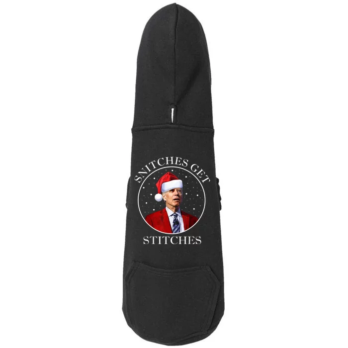 Joe Biden Snitches Get Stitches Boy Elf On A Self Funny Christmas Xmas Holiday Doggie 3-End Fleece Hoodie