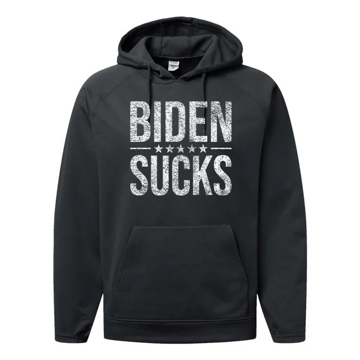 Joe Biden Sucks Anti Biden Performance Fleece Hoodie