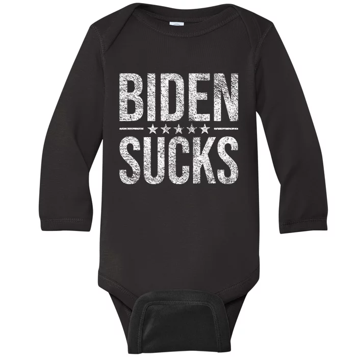 Joe Biden Sucks Anti Biden Baby Long Sleeve Bodysuit