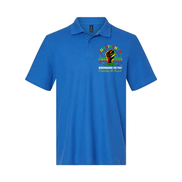 Juneteenth Believe Succeed Remembering The Past Affrican Softstyle Adult Sport Polo