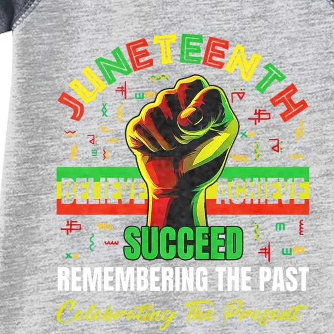 Juneteenth Believe Succeed Remembering The Past Affrican Infant Baby Jersey Bodysuit