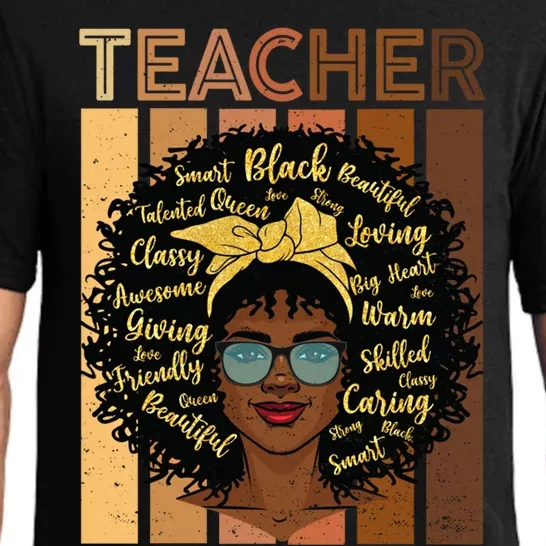 Juneteenth Black Smart Teacher Afro Love Melanin African Cute Gift Pajama Set