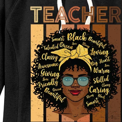 Juneteenth Black Smart Teacher Afro Love Melanin African Cute Gift Women's Fleece Hoodie