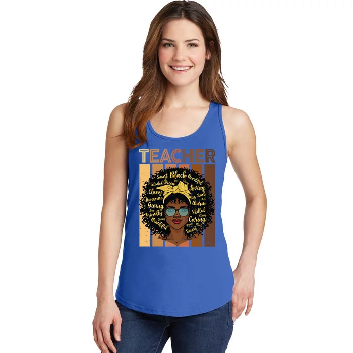 Juneteenth Black Smart Teacher Afro Love Melanin African Cute Gift Ladies Essential Tank