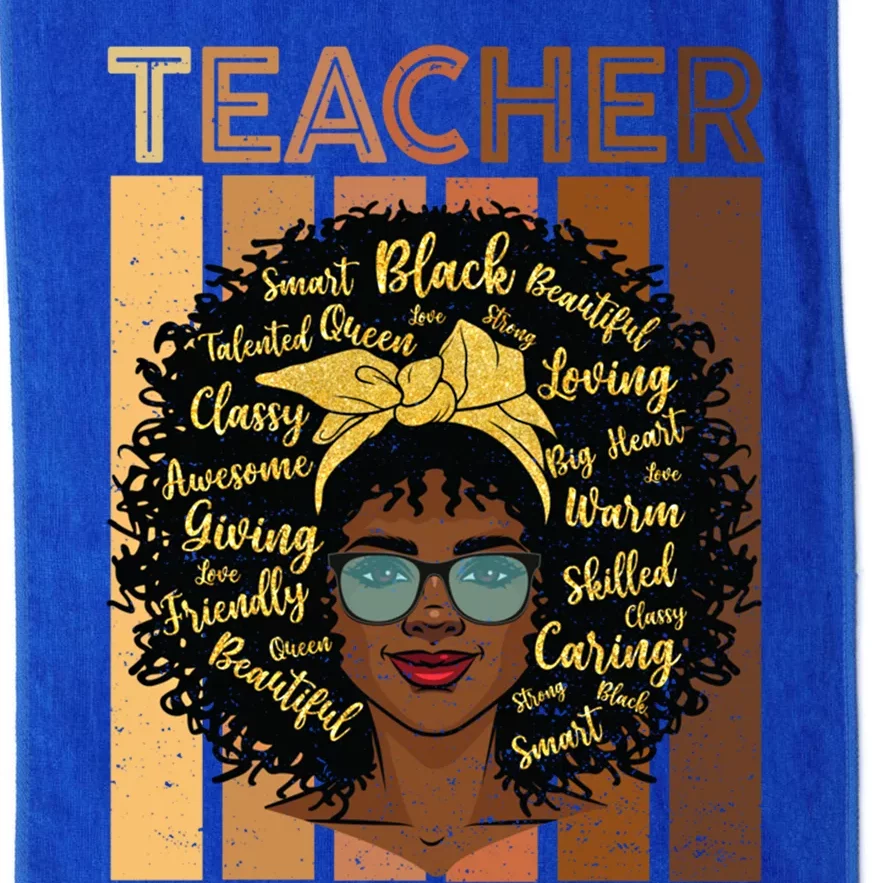 Juneteenth Black Smart Teacher Afro Love Melanin African Cute Gift Platinum Collection Golf Towel