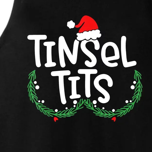 Jingle Balls Tinsel Tits Matching Couple Christmas Lovers Ladies Tri-Blend Wicking Tank