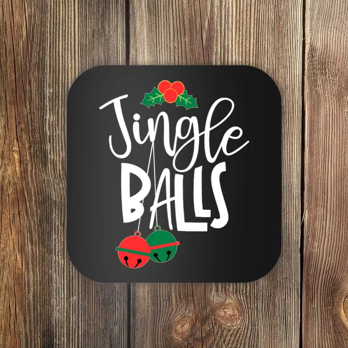 Jingle Balls Tinsel Tits Christmas Pajamas Funny Couple Coaster