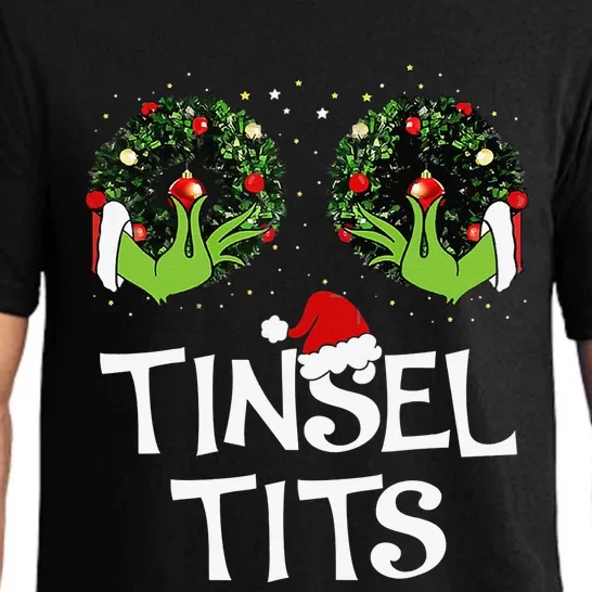 Jingle Balls Tinsel Tits Couples Christmas Matching Couple Pajama Set