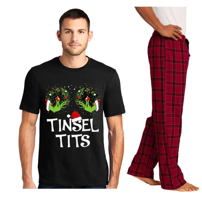 Jingle Balls Tinsel Tits Couples Christmas Matching Couple Pajama Set