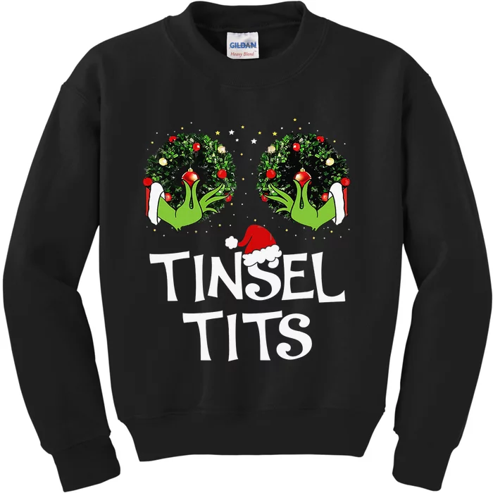 Jingle Balls Tinsel Tits Couples Christmas Matching Couple Kids Sweatshirt