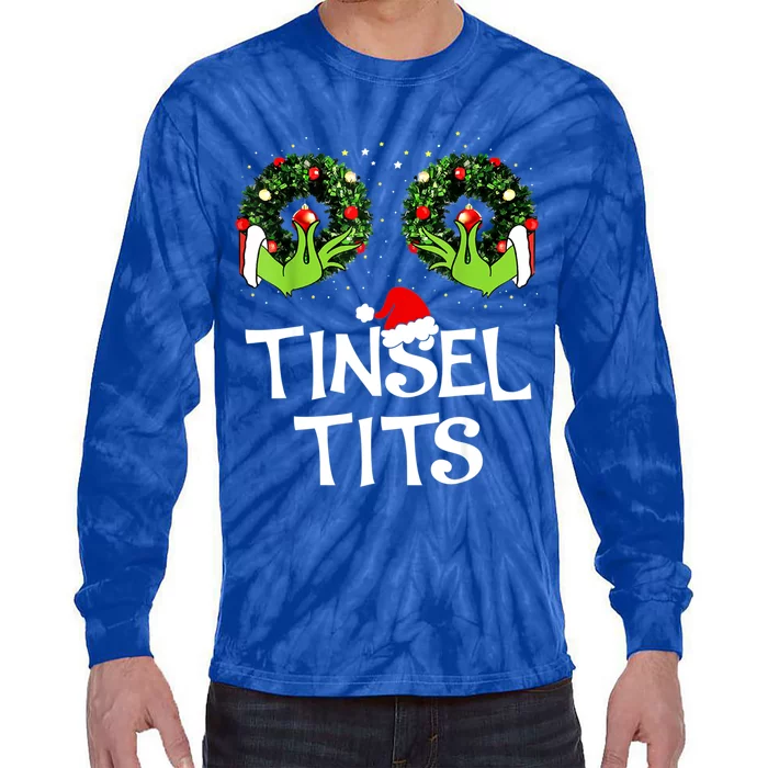 Jingle Balls Tinsel Tits Couples Christmas Matching Couple Tie-Dye Long Sleeve Shirt