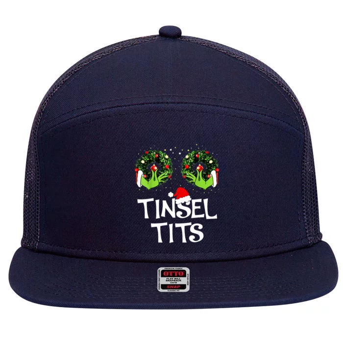 Jingle Balls Tinsel Tits Couples Christmas Matching Couple 7 Panel Mesh Trucker Snapback Hat