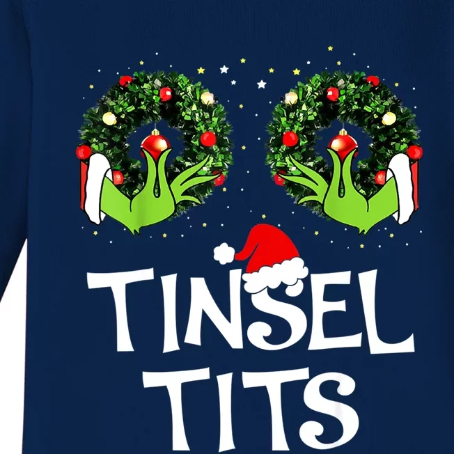 Jingle Balls Tinsel Tits Couples Christmas Matching Couple Baby Long Sleeve Bodysuit