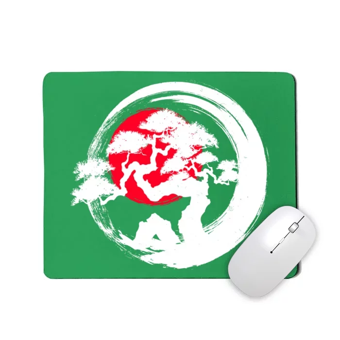 Japanese Bonsai Tree Paint Brush Stroke Mousepad